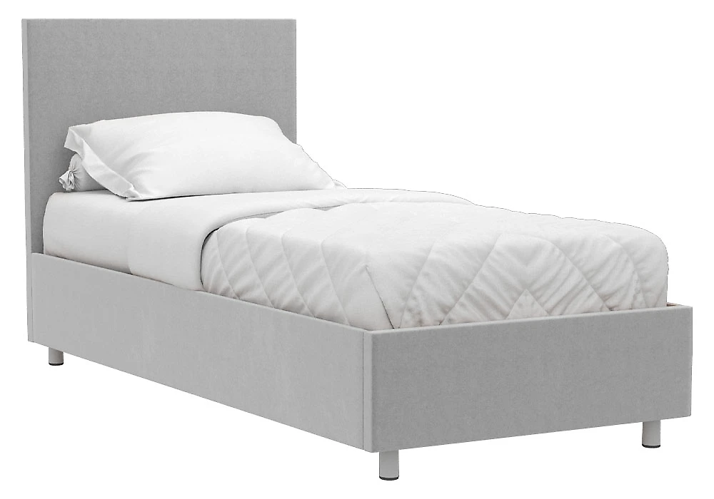 большая двуспальная кровать Белла 90х200 с ламелями Плюш Грей