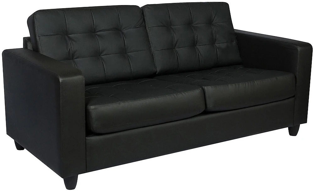 Нераскладной прямой диван кожаный Камелот 2-х местный Дизайн 1